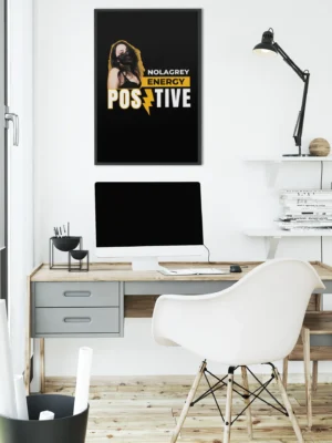 Nola Grey Positive Energy Framed Wall Canvas Art
