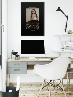 Nola Grey Freedom Statement Framed Wall Canvas