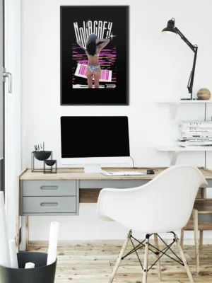 Nola Grey Cyber Pulse Framed Canvas Wall Art