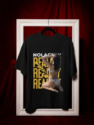 Nola Grey Ready Ready Ready Oversized Black T-Shirt