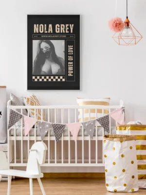 Nola Grey Power Of Love Framed Wall Canvas Art