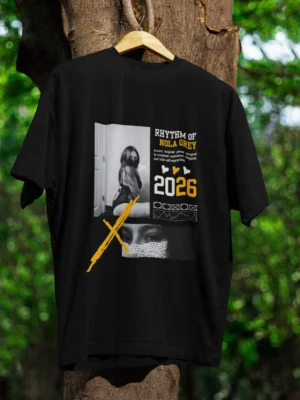 Nola Grey Rhythm Of Love 2026 Oversized Black T-Shirt