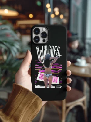 Nola Grey Neon Glitch Aesthetic iPhone Case