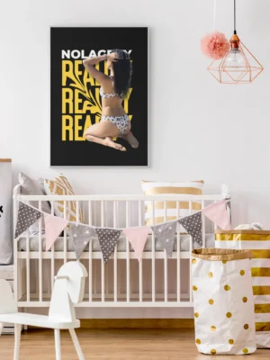 Nola Grey Ready Mode Framed Statement Canvas